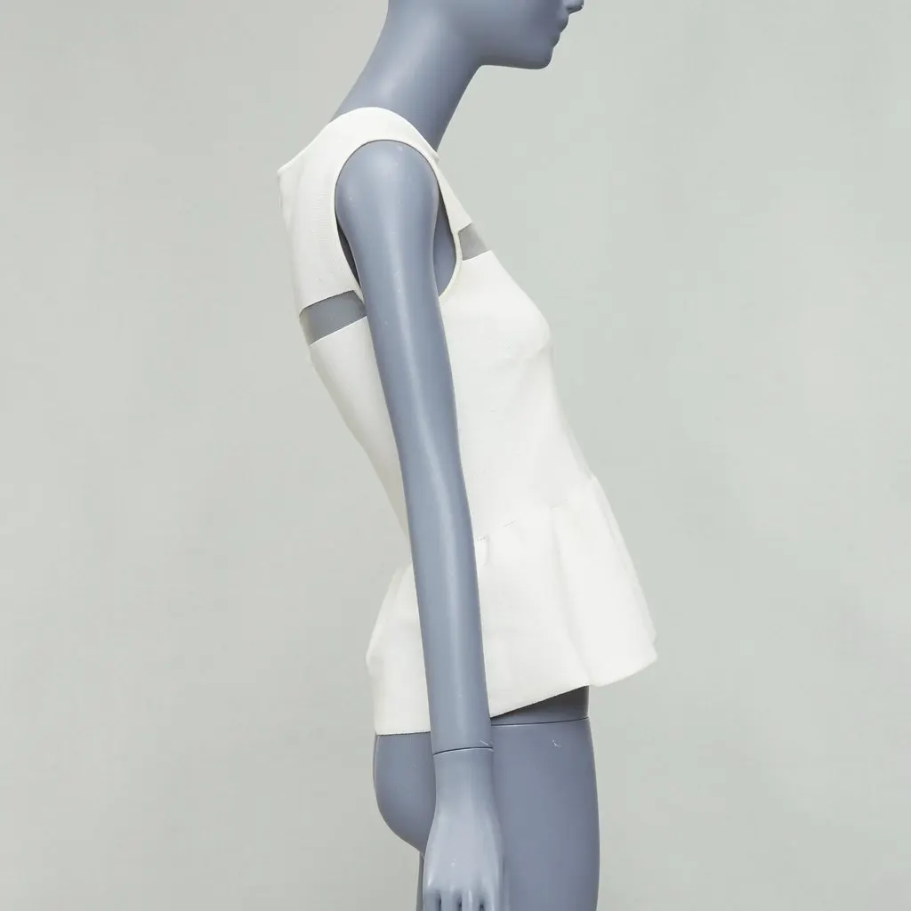 Giambattista Valli Sheer Panel Top Ecru Cotton Fair - Model View