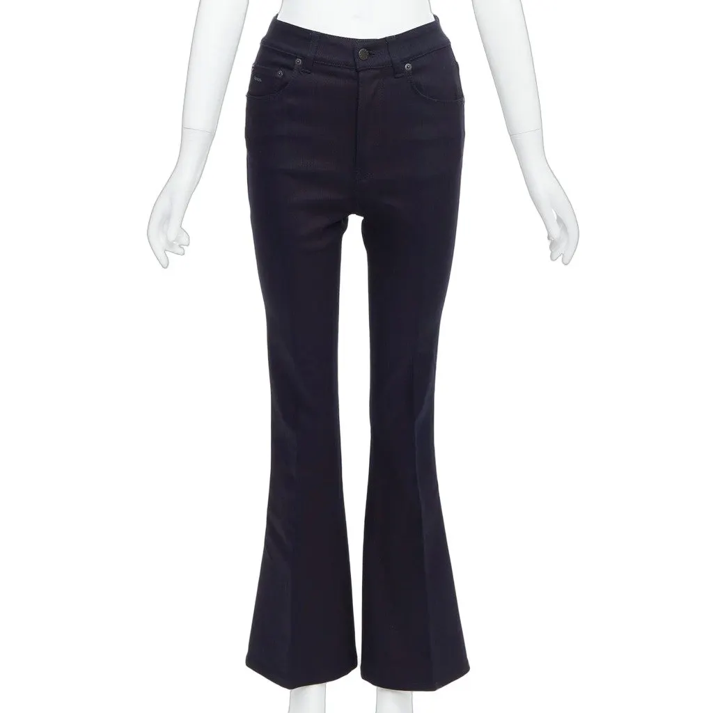 Prada Logo Flare Jeans Blue Cotton Very good - Front View