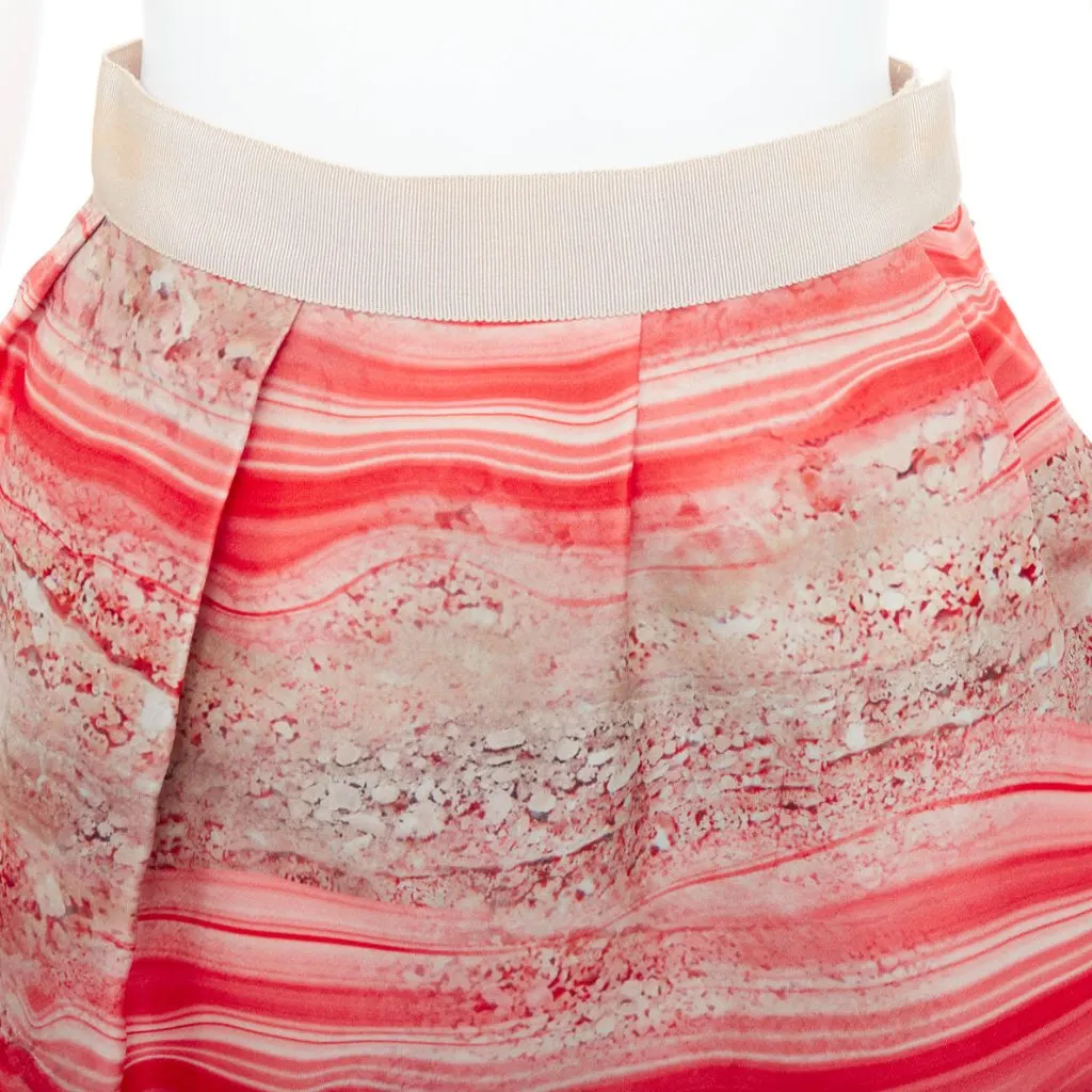 Giambattista Valli Marble A-line Skirt Pink Silk Fair - Back View