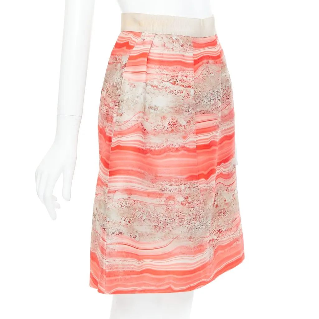Giambattista Valli Marble A-line Skirt Pink Silk Fair - Inside View