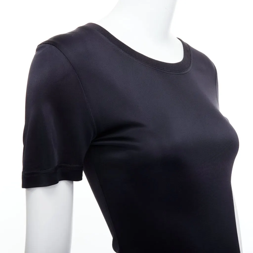 Versace Slinky Sleeve Top Black Viscose Very good - Back View