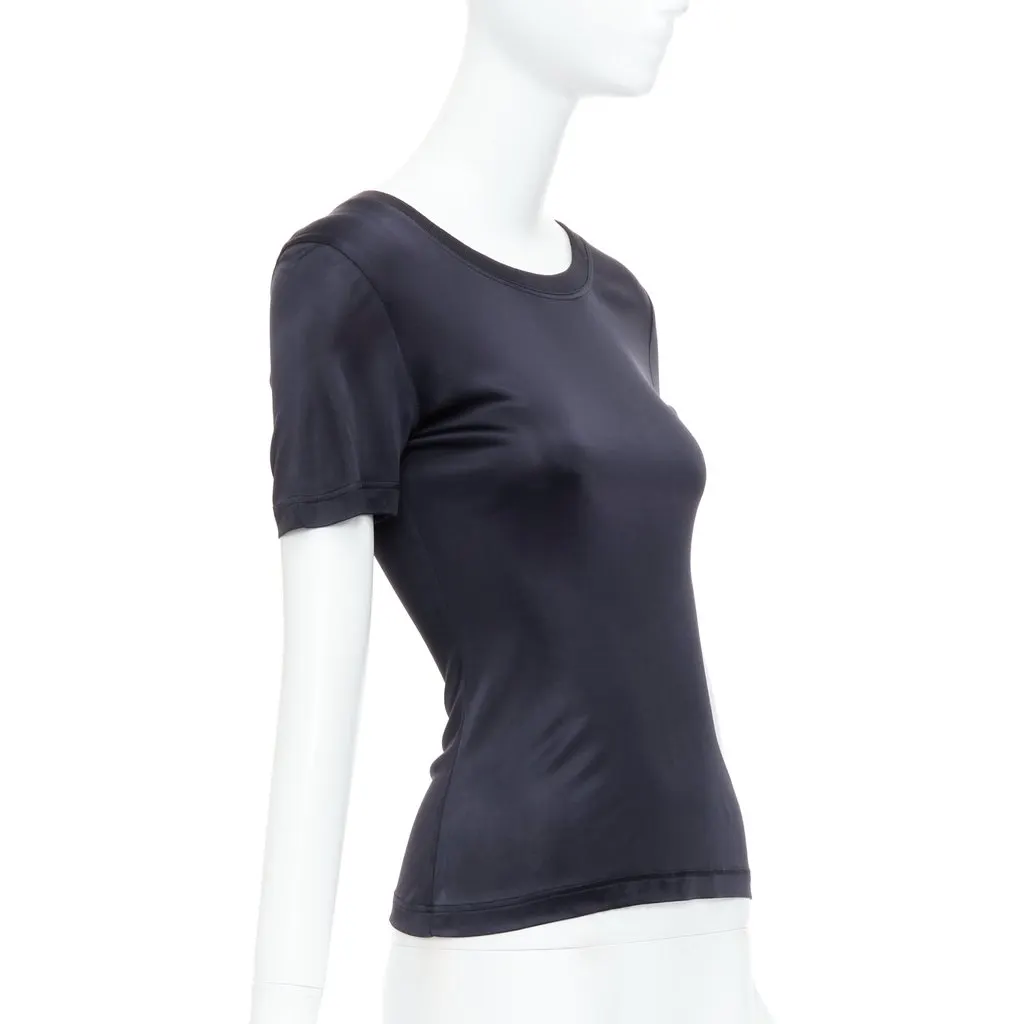 Versace Slinky Sleeve Top Black Viscose Very good - Inside View