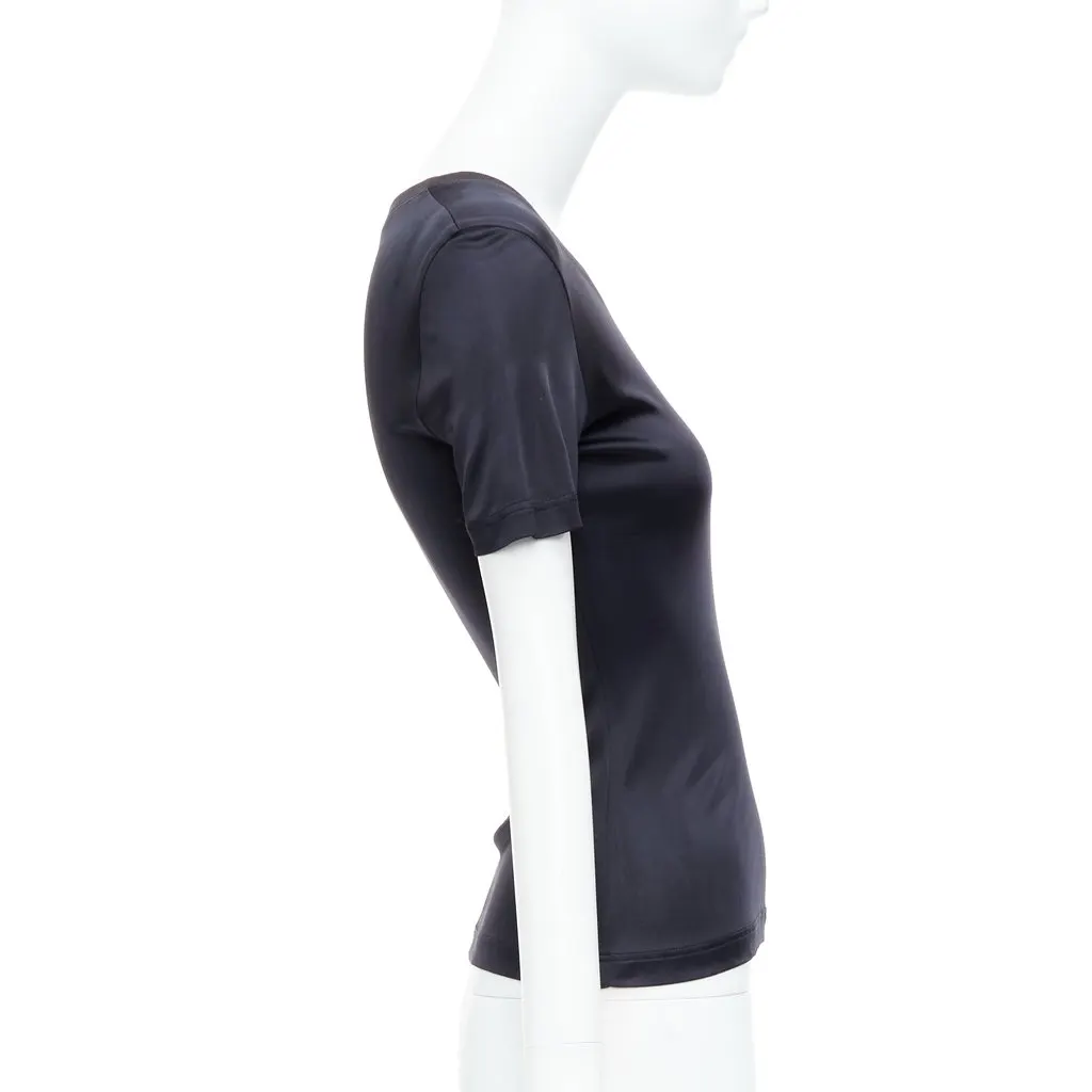 Versace Slinky Sleeve Top Black Viscose Very good - Model View