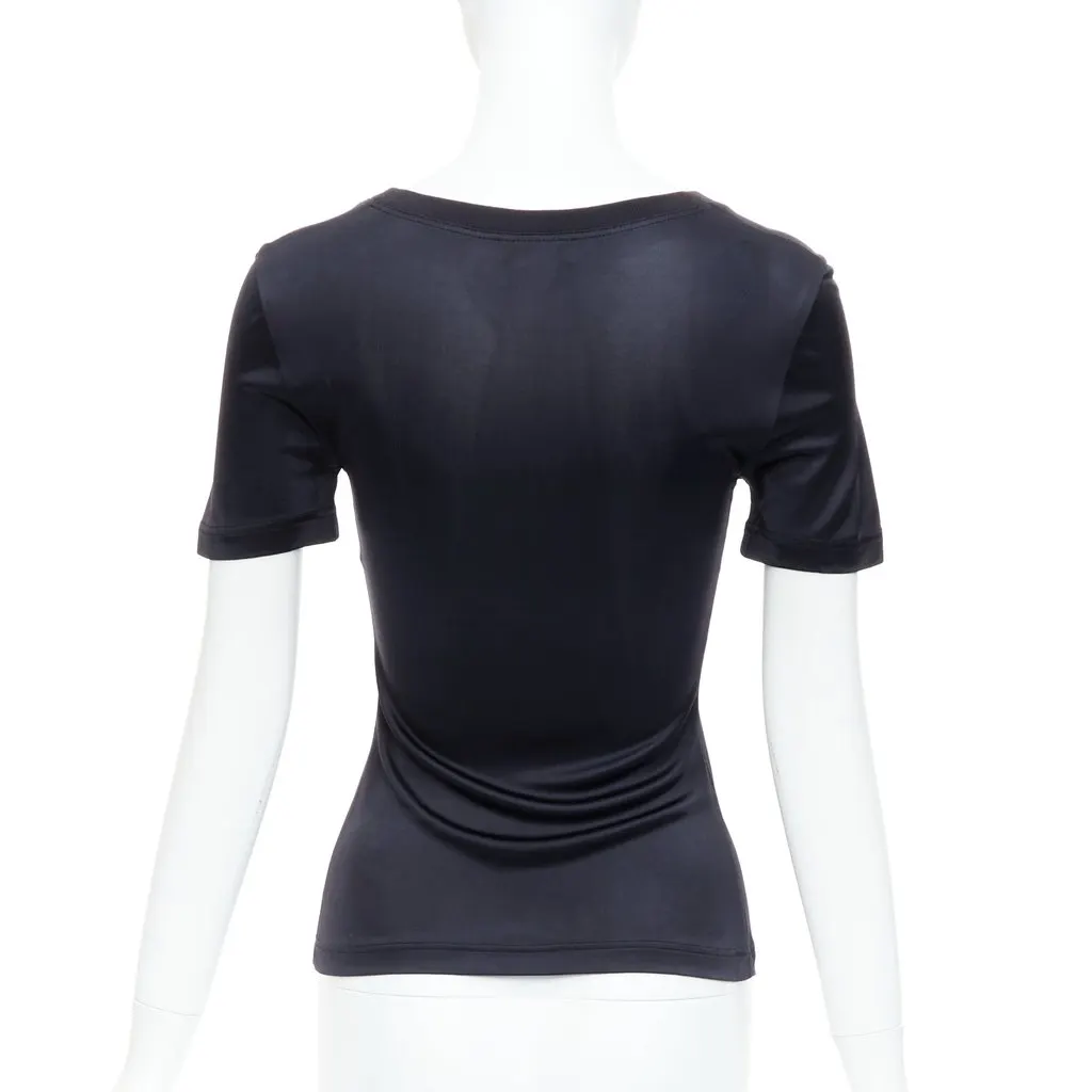 Versace Slinky Sleeve Top Black Viscose Very good - Box View