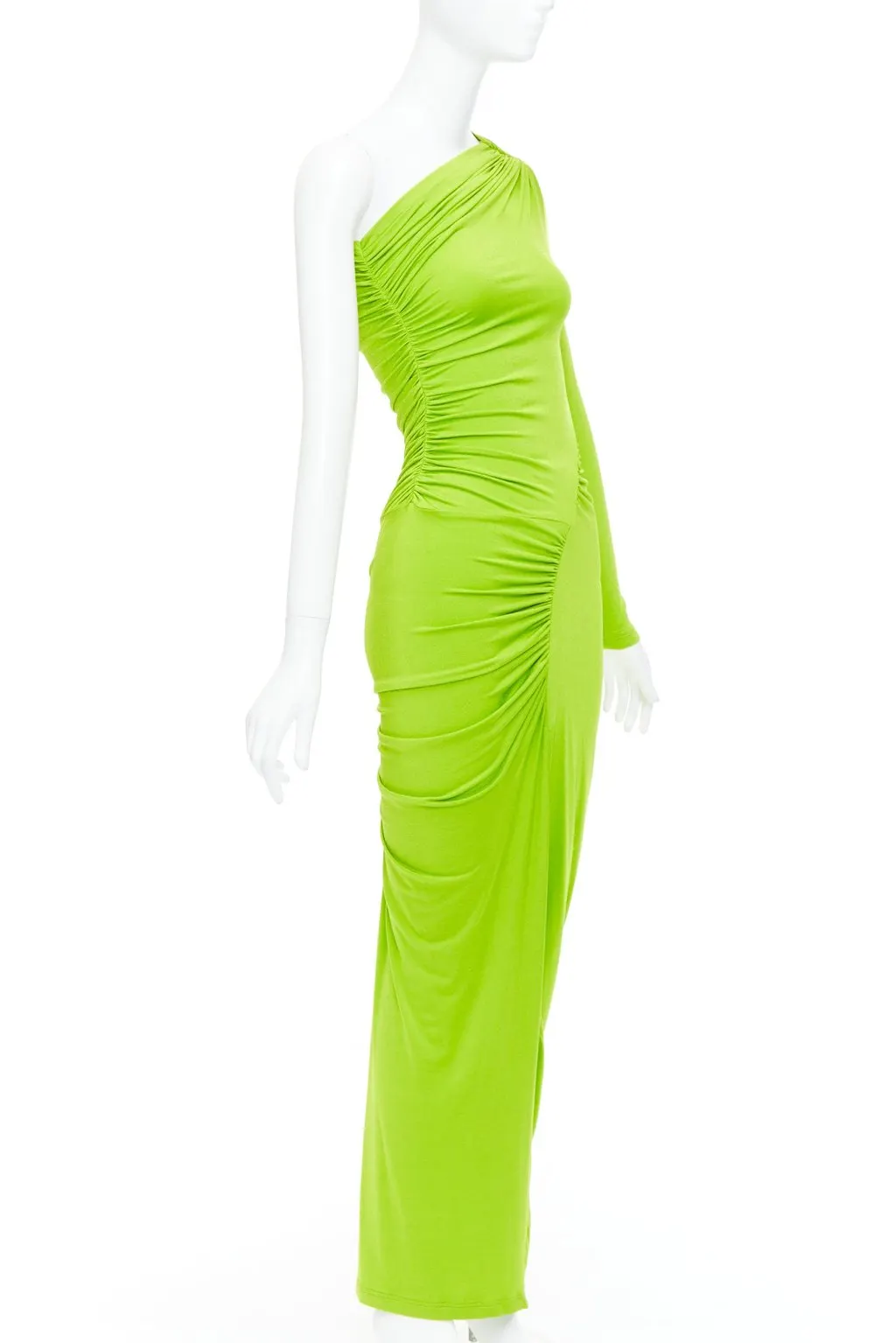 Atlein Ruched Panels Dress Green Viscose Very good - Inside View