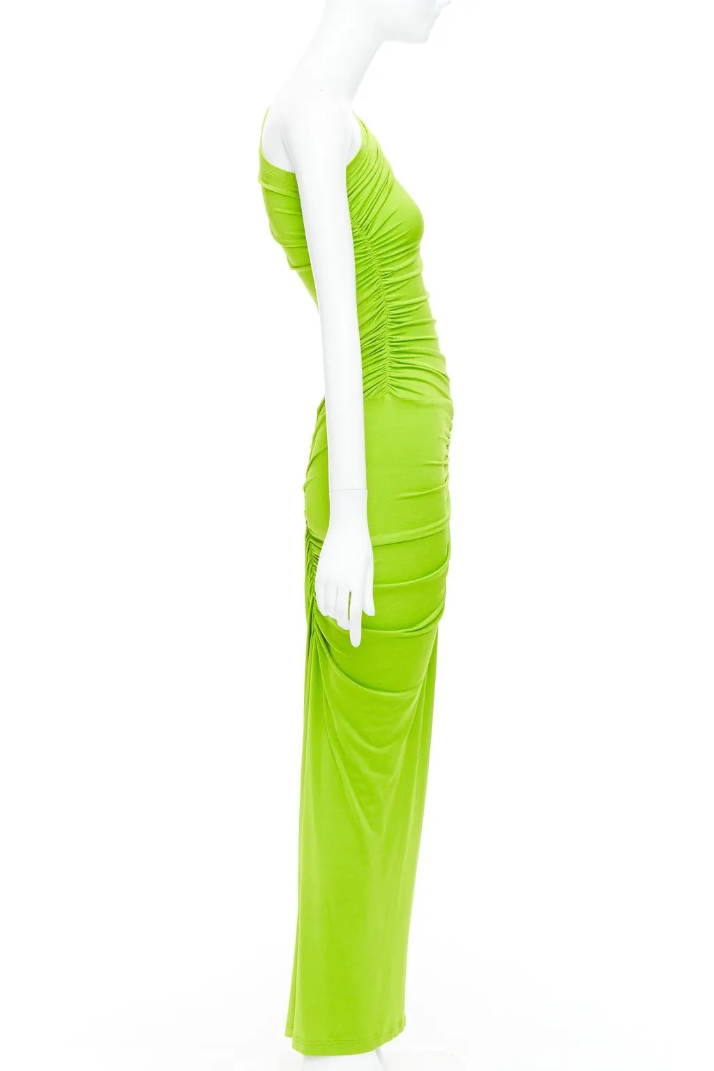 Atlein Ruched Panels Dress Green Viscose Very good - Model View