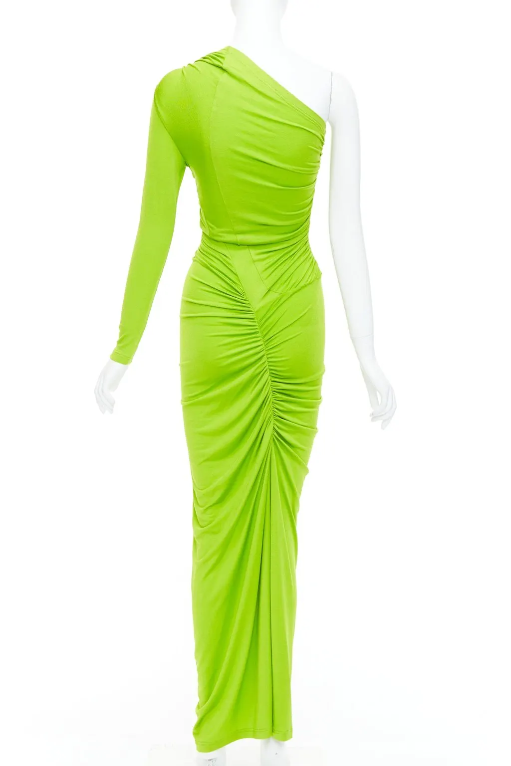 Atlein Ruched Panels Dress Green Viscose Very good - Box View