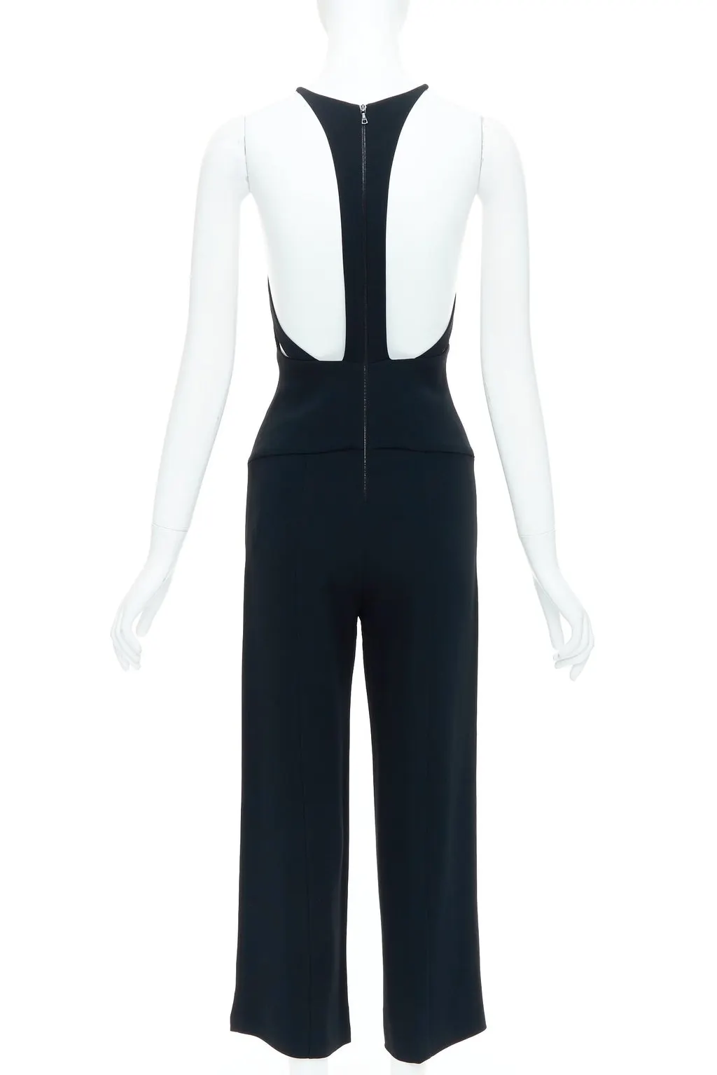 Narciso Rodriguez Black Cutout Jumpsuit Black Polyester Very good - Back View