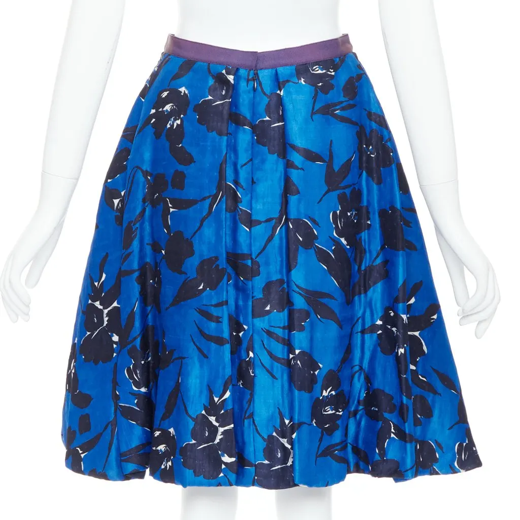 Oscar de la Renta Floral Full Skirt Black Cotton Fair - Box View