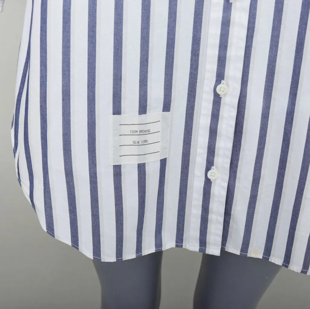 Thom Browne Stripe Shirt Dress Blue Cotton Good - Back View
