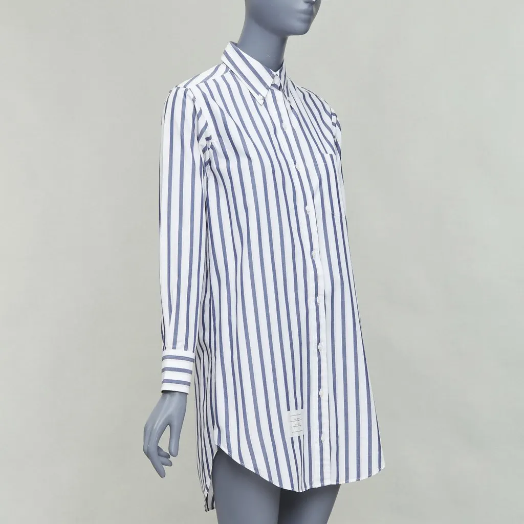 Thom Browne Stripe Shirt Dress Blue Cotton Good - Inside View