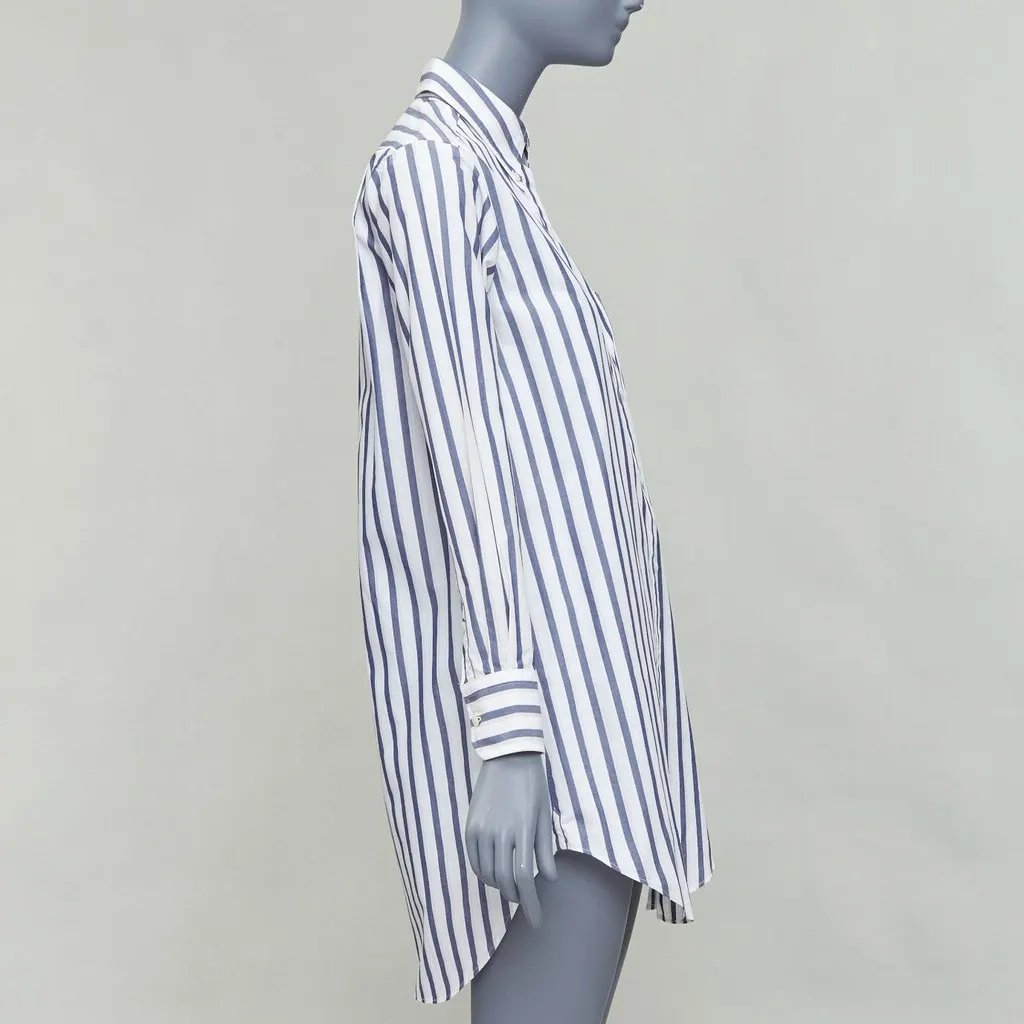 Thom Browne Stripe Shirt Dress Blue Cotton Good - Model View