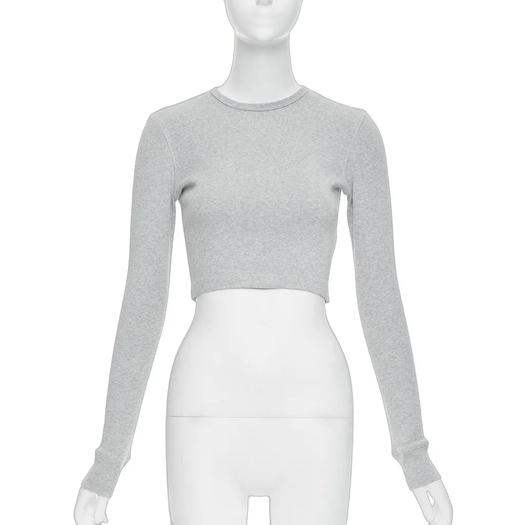 Wardrobe NYC Ribbed Long Top Grey Cotton Very good - Front View