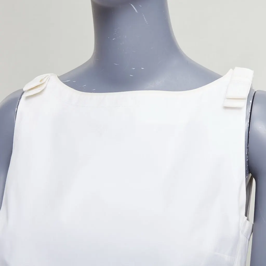 Fendi Bow Shoulder Top Beige Cotton Fair - Back View