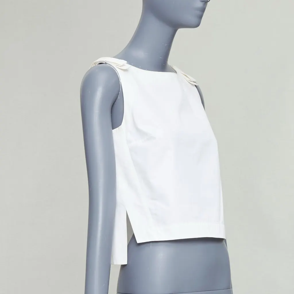 Fendi Bow Shoulder Top Beige Cotton Fair - Inside View