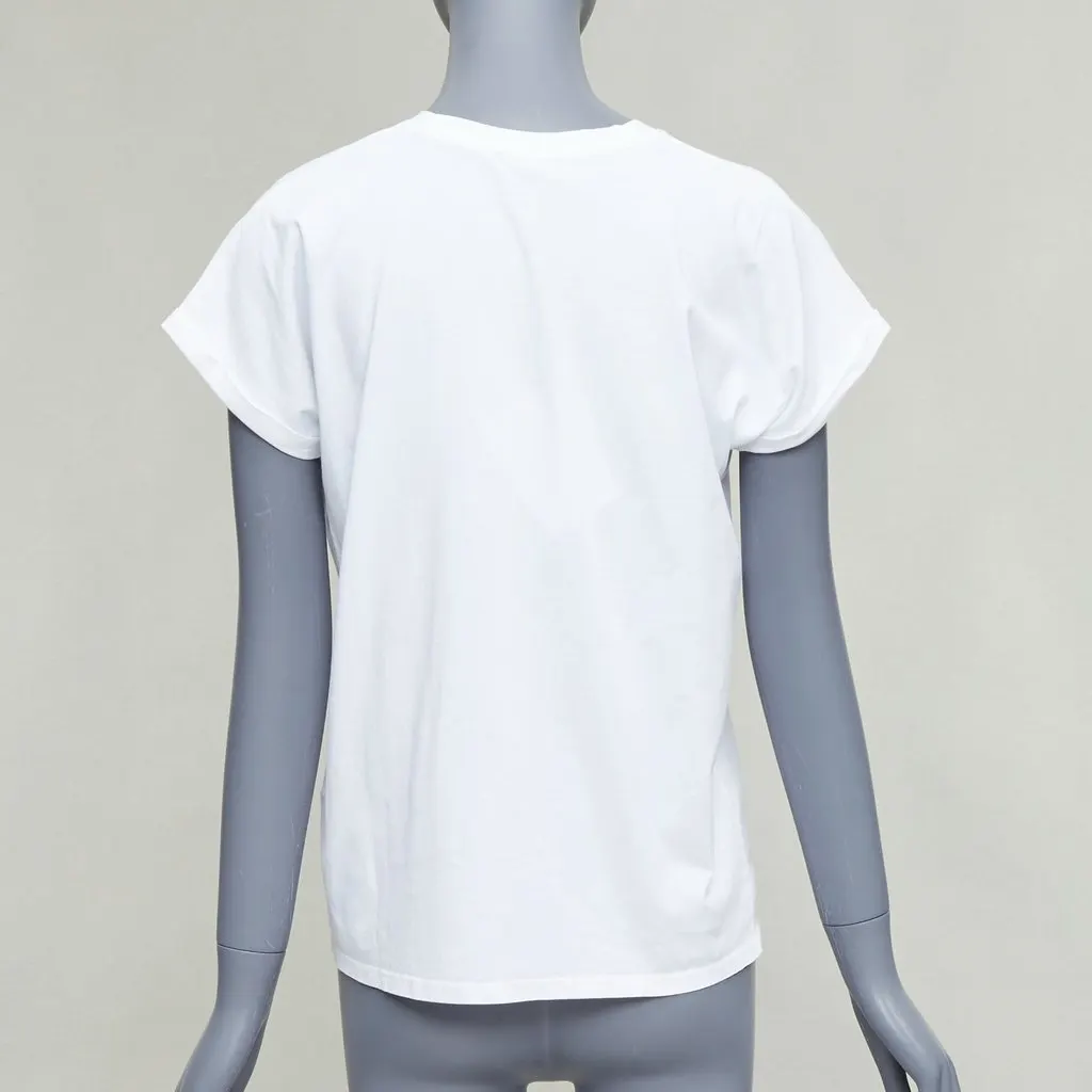 Balmain Logo Roll Tee White Cotton Very good - Model View