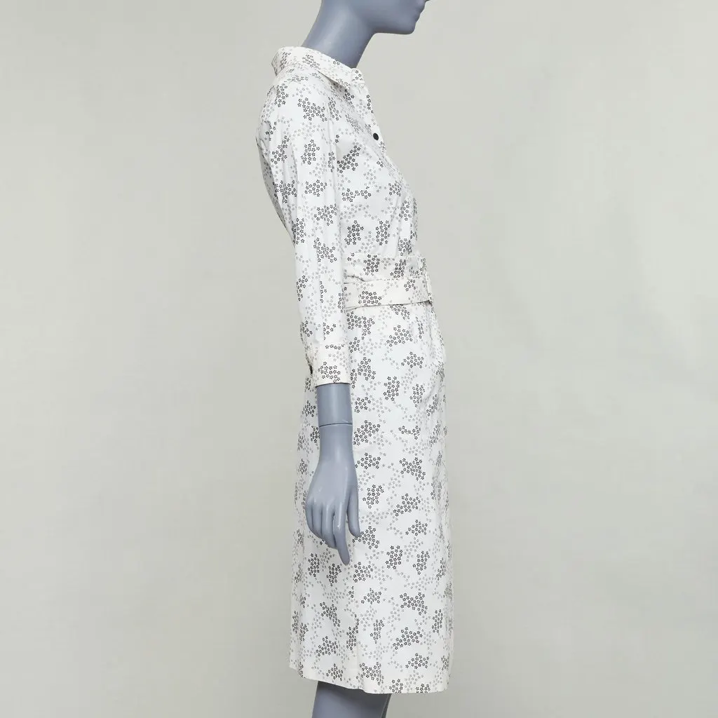 Bottega Veneta Floral Wrap Dress Beige Cotton Good - Model View
