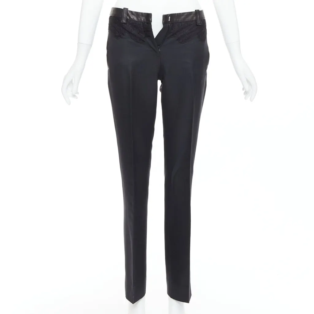 Versace Cropped Vintage Pants Black Cotton Very good - Front View