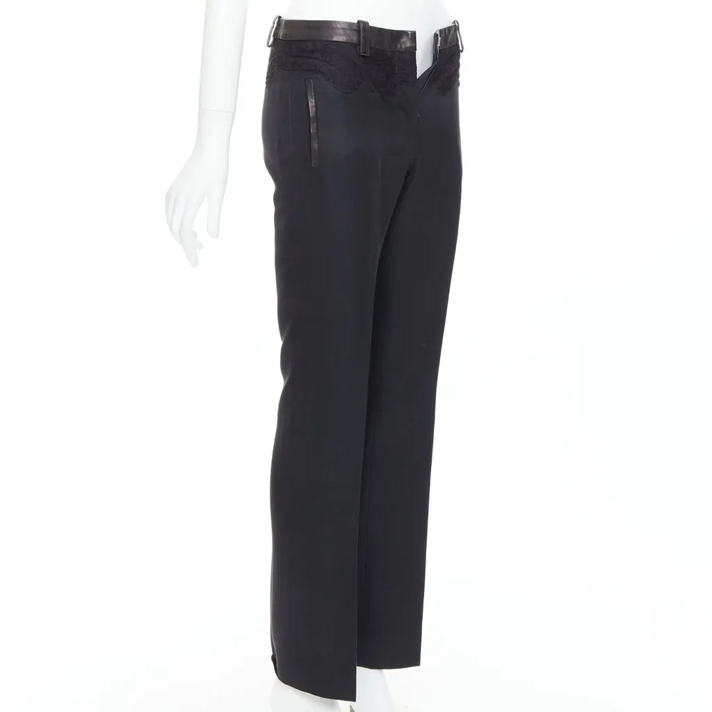 Versace Cropped Vintage Pants Black Cotton Very good - Inside View