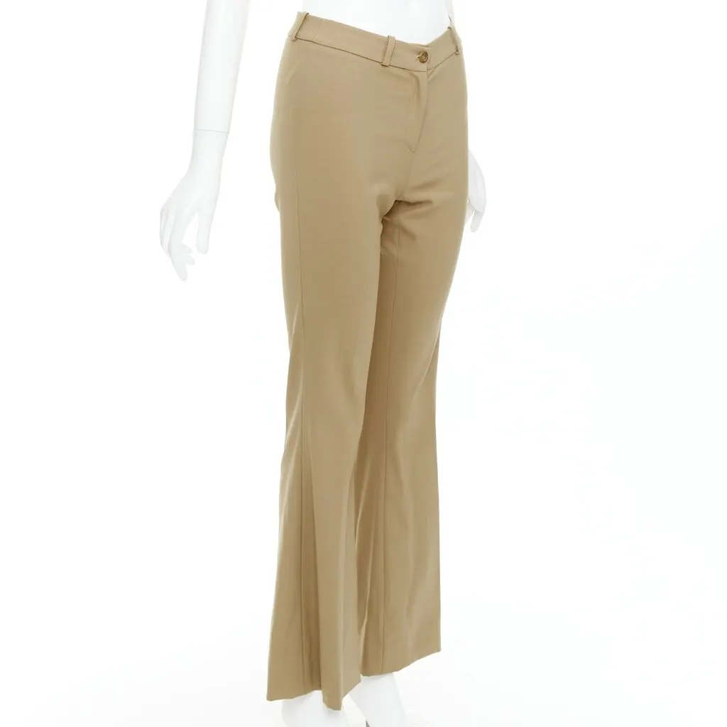 Michael Kors Wool Flared Pants Khaki Wool Very good - Inside View