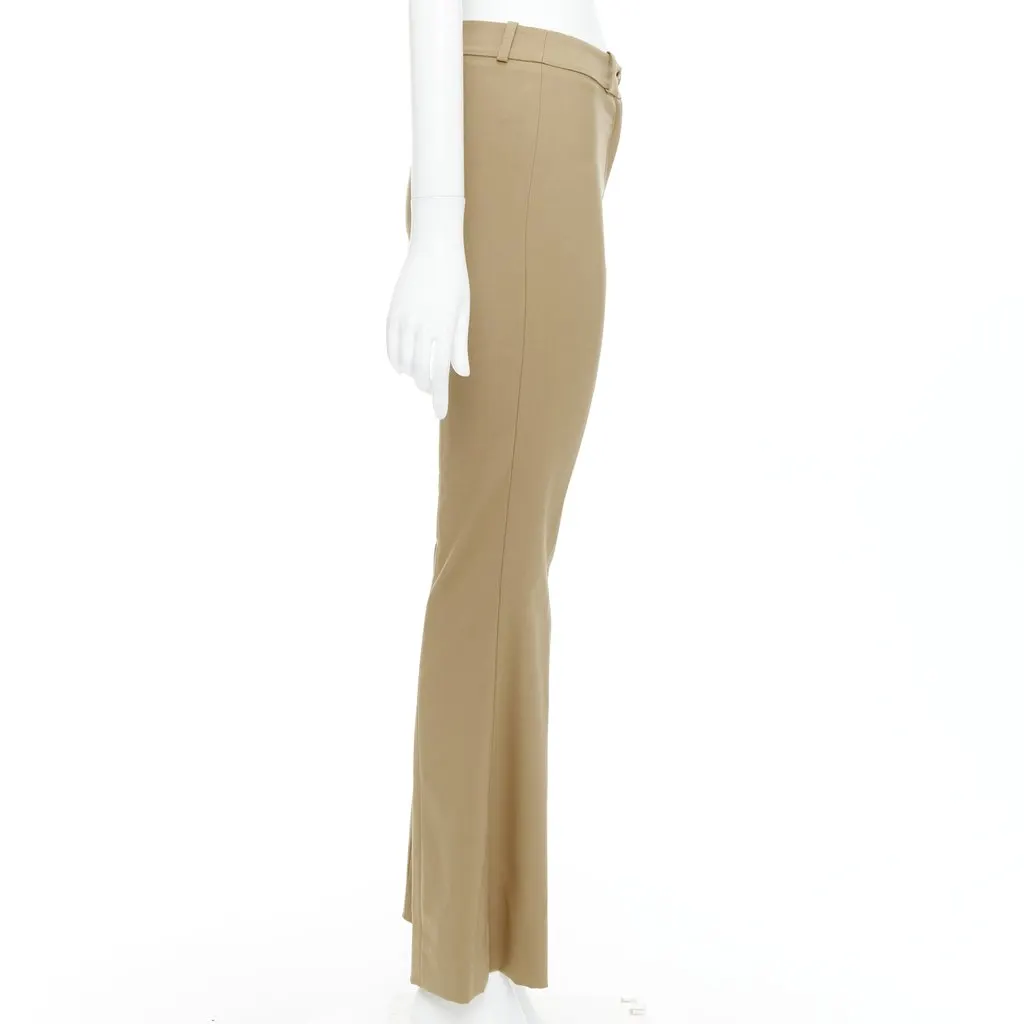 Michael Kors Wool Flared Pants Khaki Wool Very good - Model View