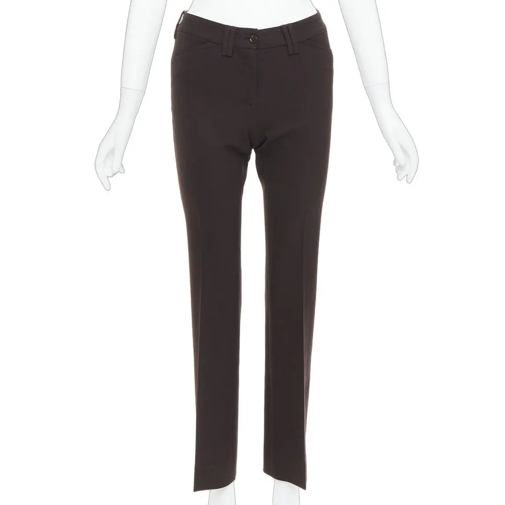 Dolce & Gabbana Cropped Vintage Pants Brown Viscose Very good - Front View