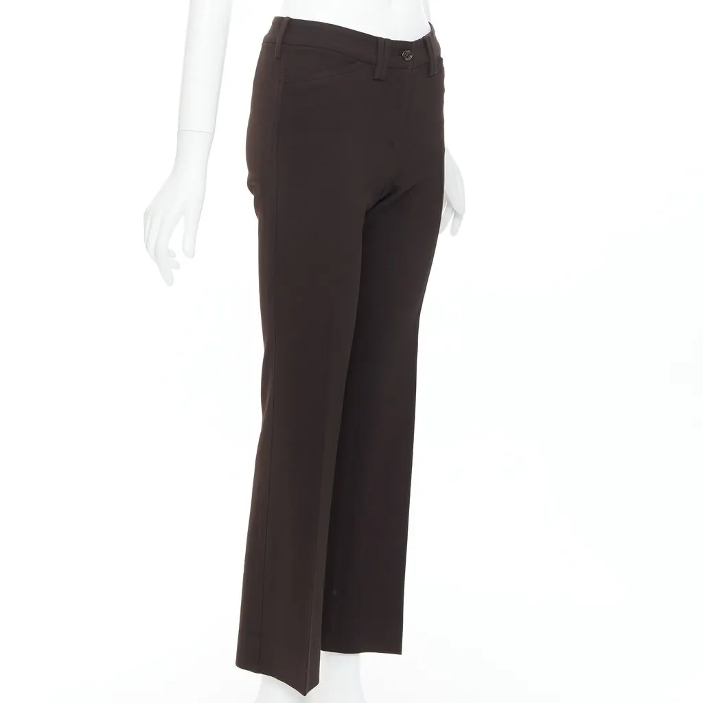 Dolce & Gabbana Cropped Vintage Pants Brown Viscose Very good - Inside View