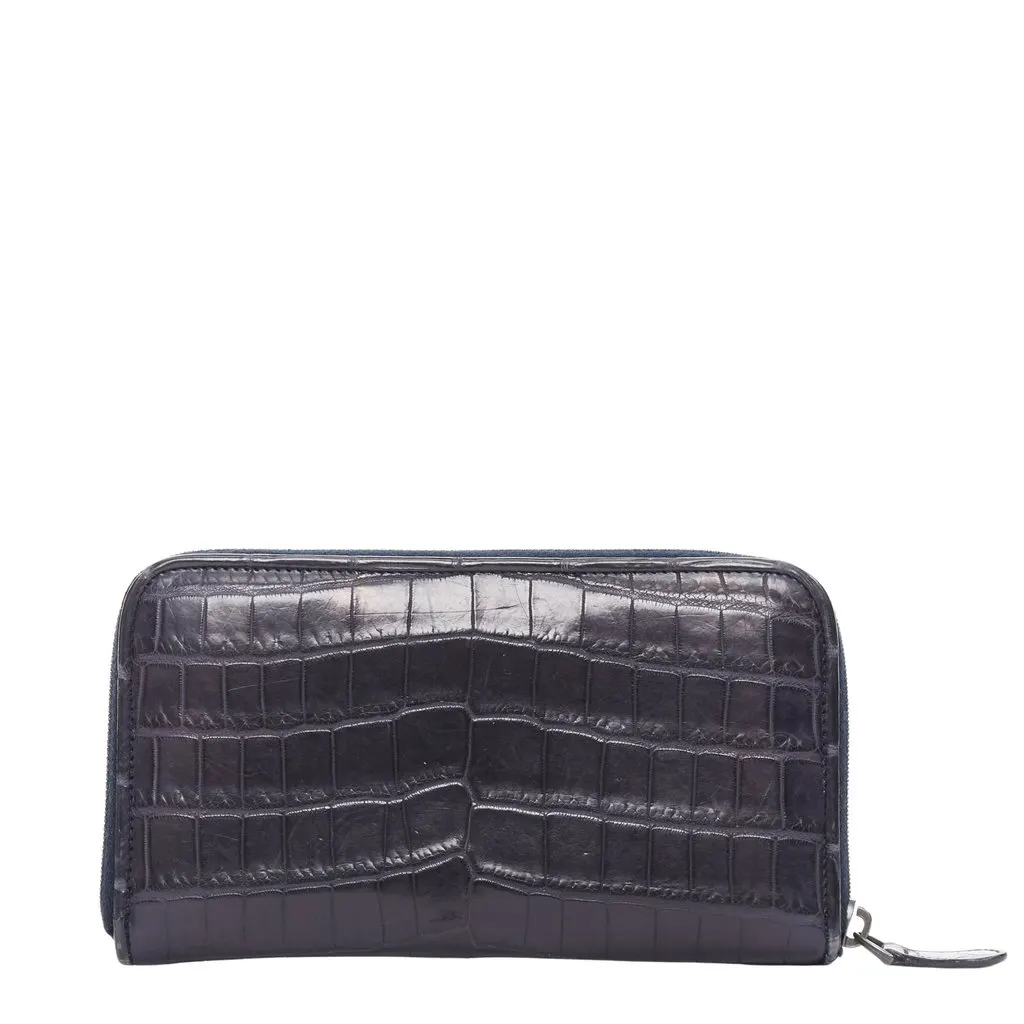 Bottega Veneta Navy Leather Wallet Navy Leather Fair - Front View