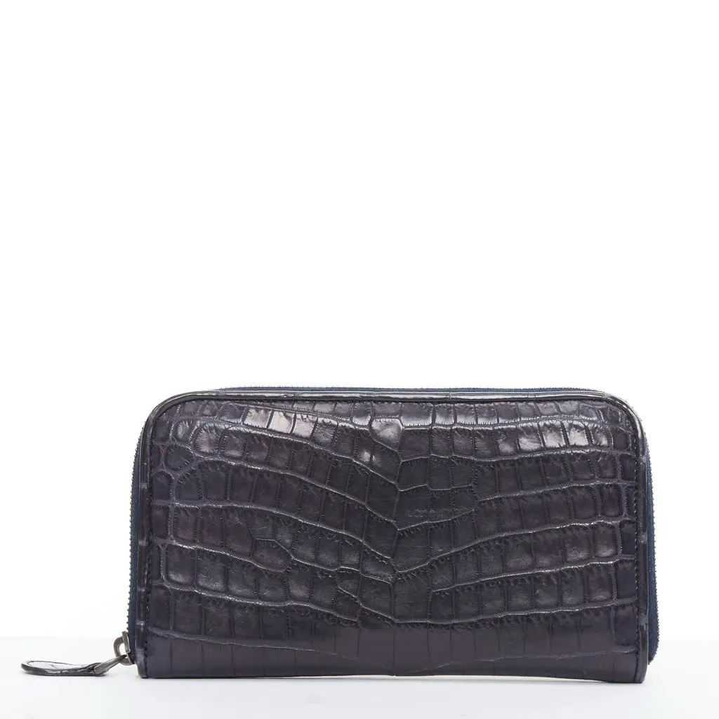 Bottega Veneta Navy Leather Wallet Navy Leather Fair - Model View