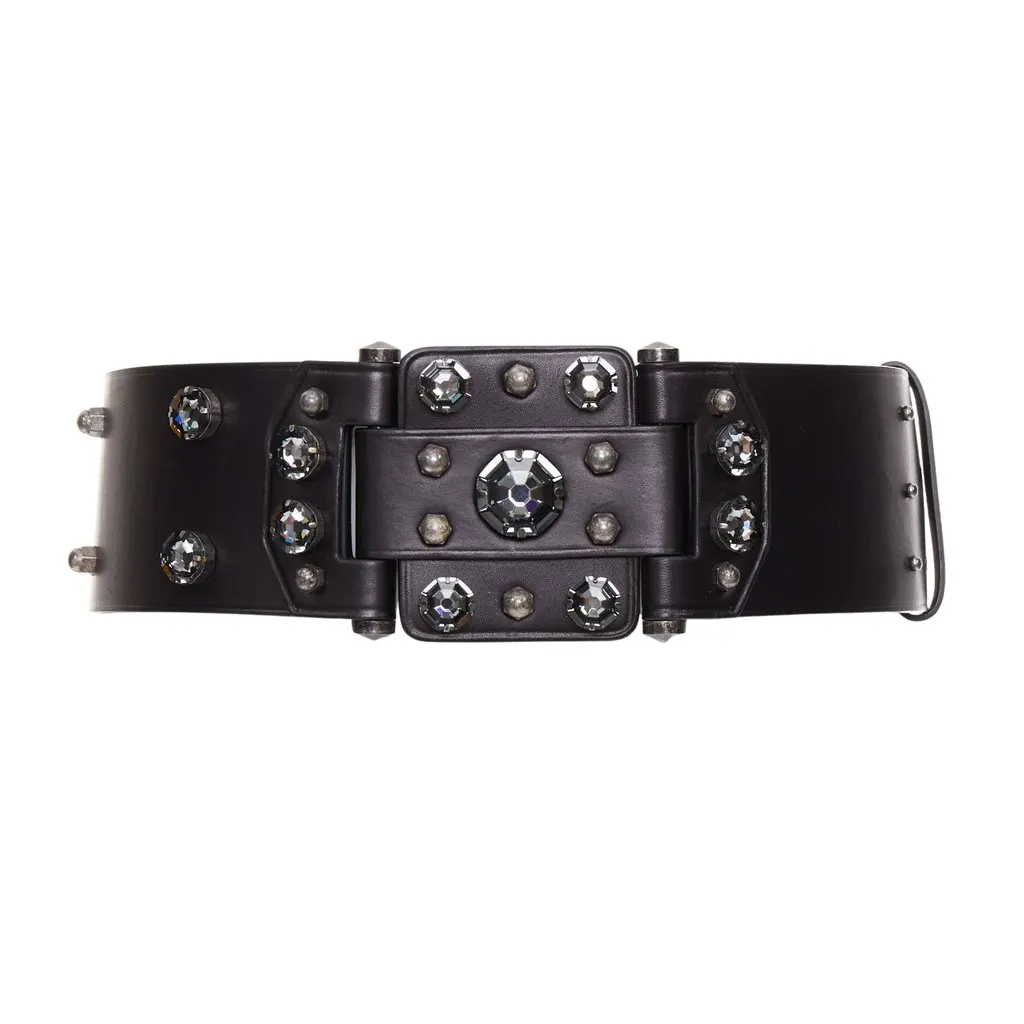 Lanvin Black Leather Belt Black Leather Fair - Front View