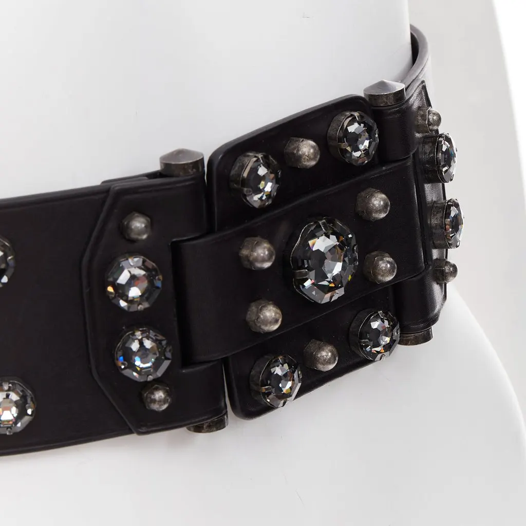 Lanvin Black Leather Belt Black Leather Fair - Back View