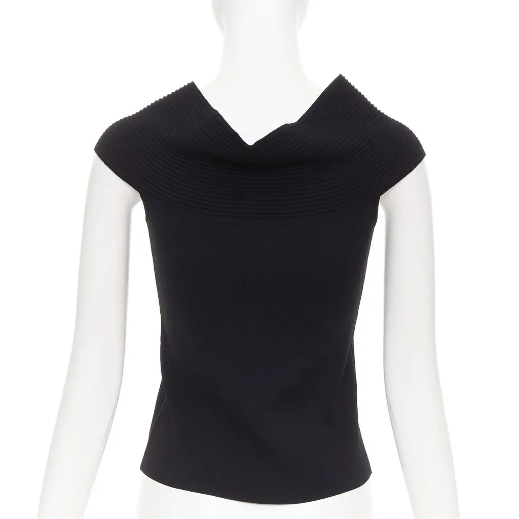 Oscar de la Renta Black Viscose Top Black Viscose Very good - Box View