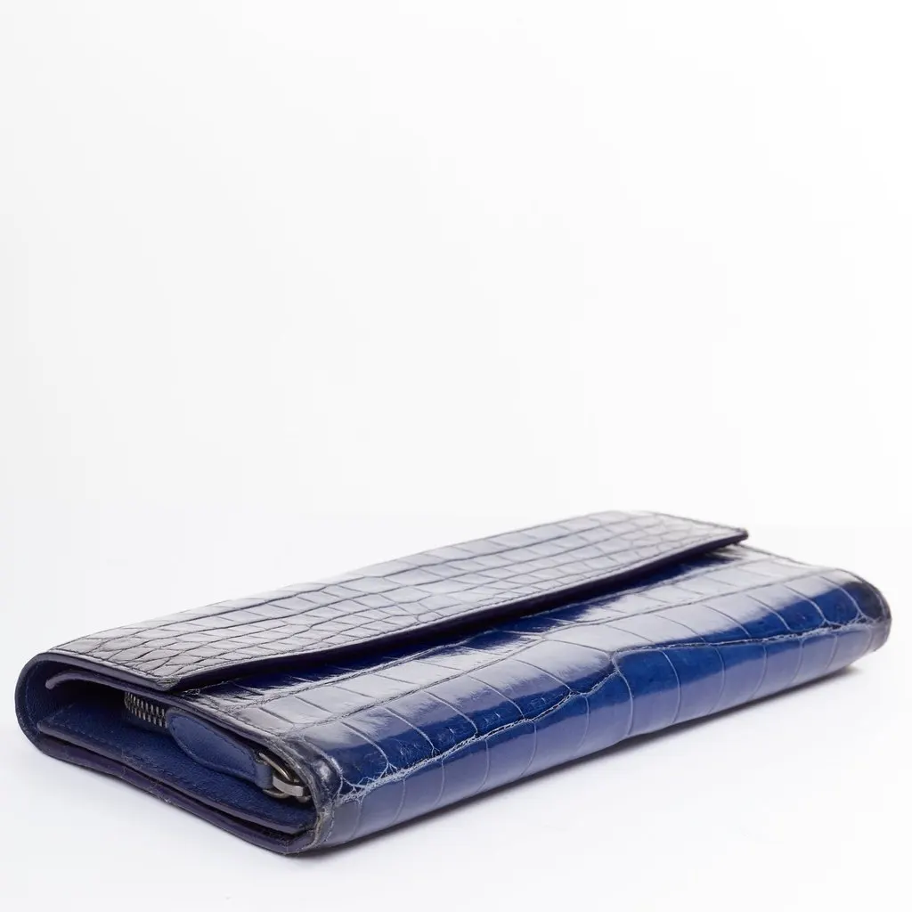 Bottega Veneta Blue Leather Wallet Blue Leather Good - Model View