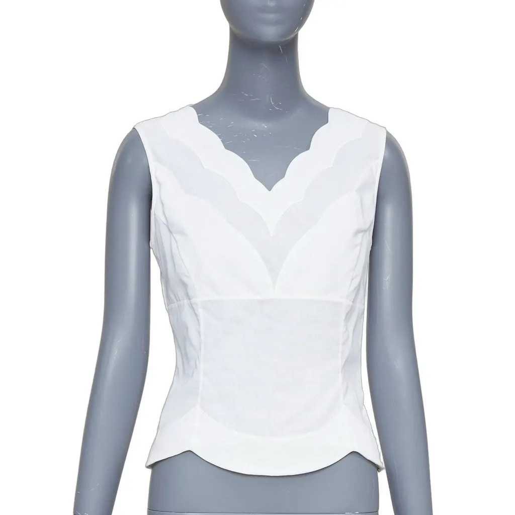 Dior White Cotton Top White Cotton Fair - Front View