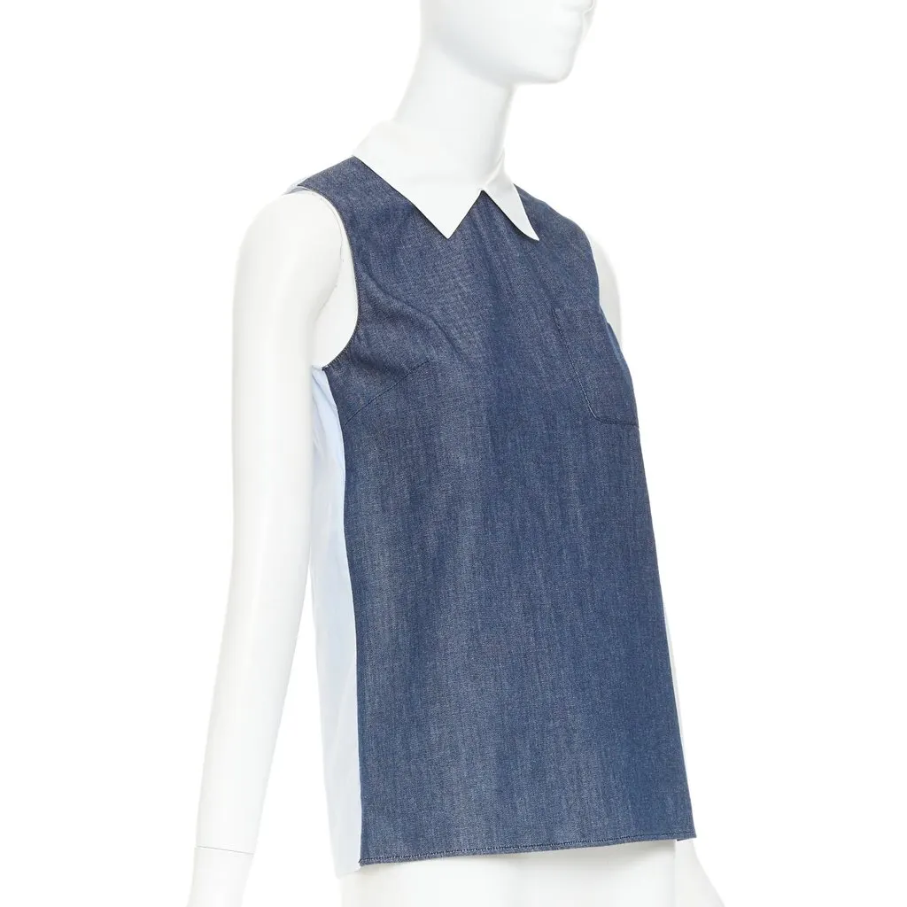 Miu Miu Blue Cotton Top Blue Cotton Good - Inside View