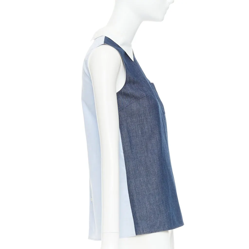 Miu Miu Blue Cotton Top Blue Cotton Good - Model View