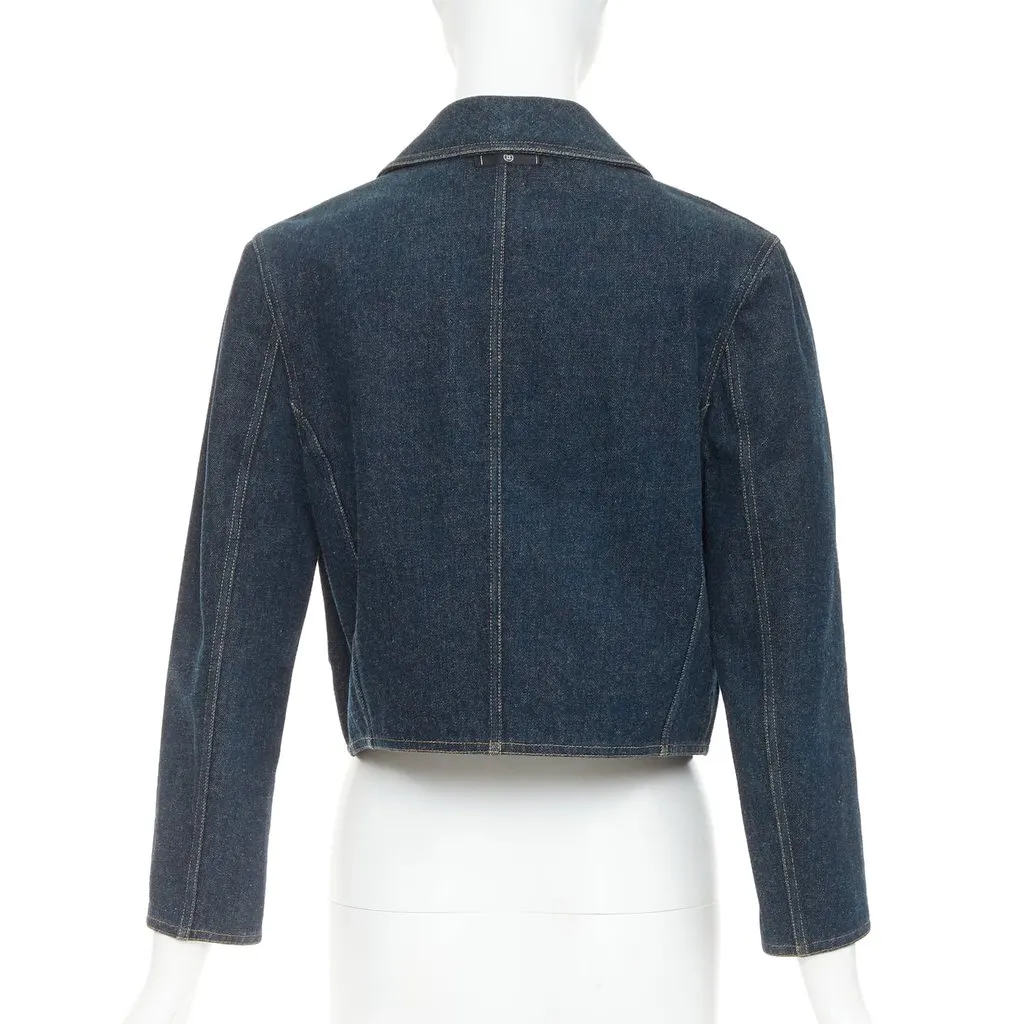 Chanel Blue Cotton Jacket Blue Cotton Very good - Box View