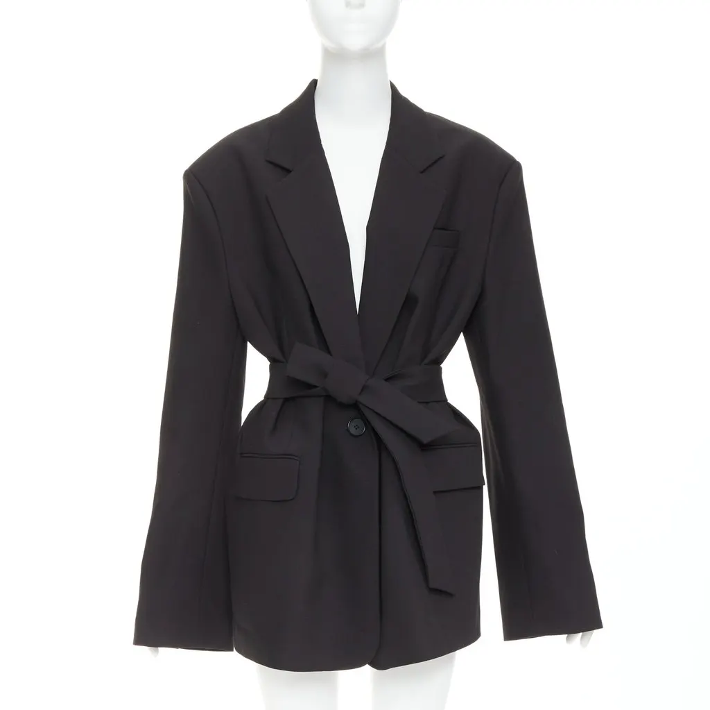 Unsigned Black Cotton Jacket Black Cotton Very good - Front View