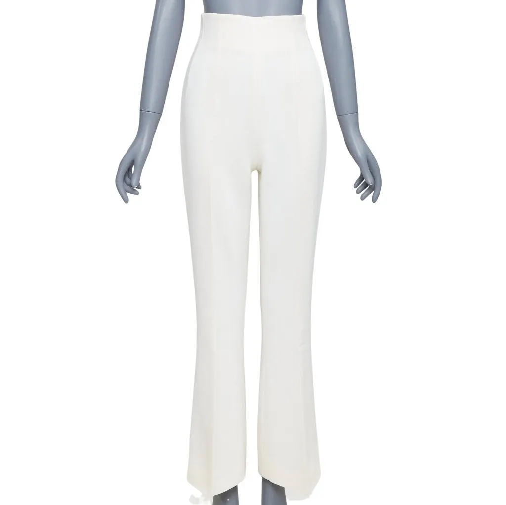Emilia Wickstead Ecru Wool Trouser Beige Wool Very good - Front View
