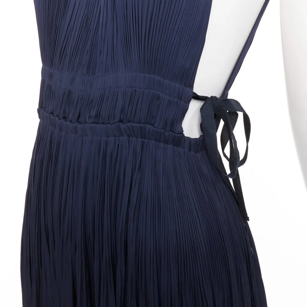 Ulla Johnson Navy Polyester Dress Navy Polyester Good - Back View