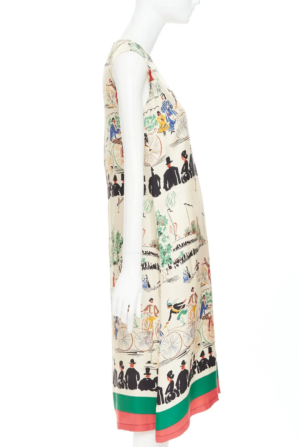 Celine Ecru Silk Dress Beige Silk Very good - Model View