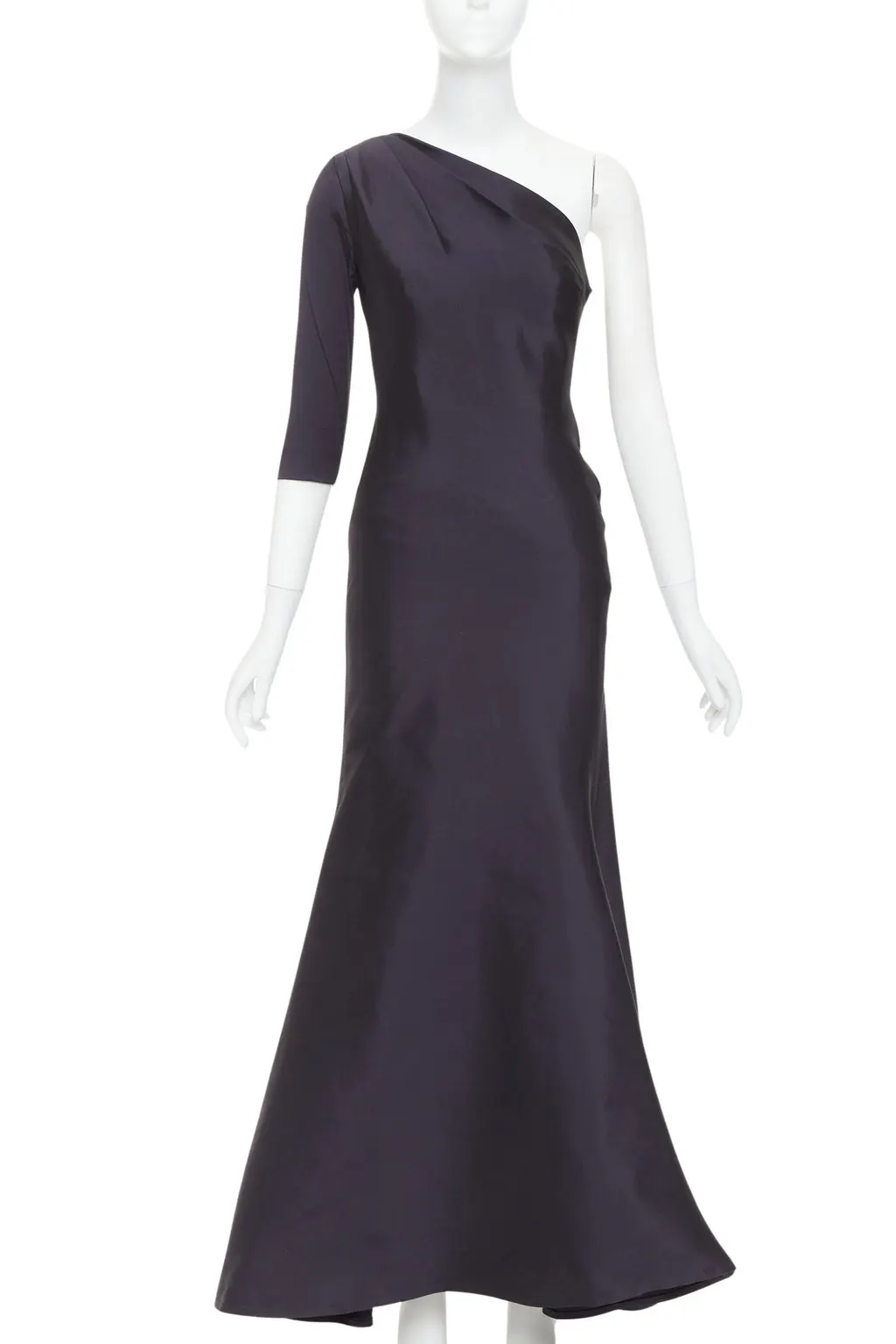 Oscar de la Renta Navy Silk Dress Navy Silk Very good - Front View