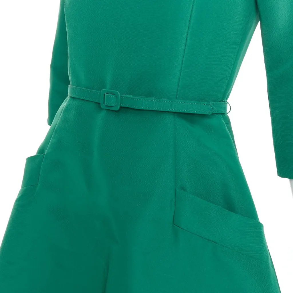 Oscar de la Renta Green Silk Dress Green Silk Very good - Back View