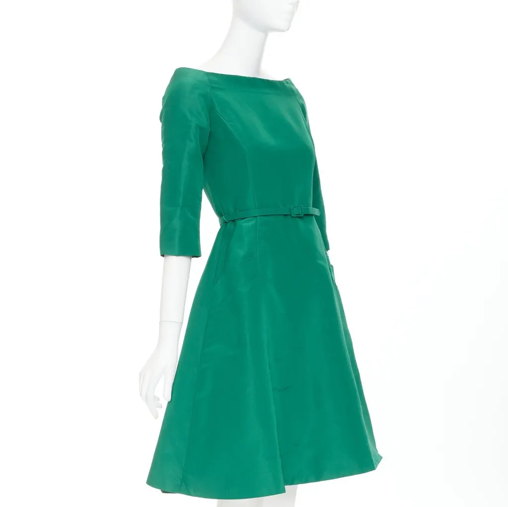 Oscar de la Renta Green Silk Dress Green Silk Very good - Inside View