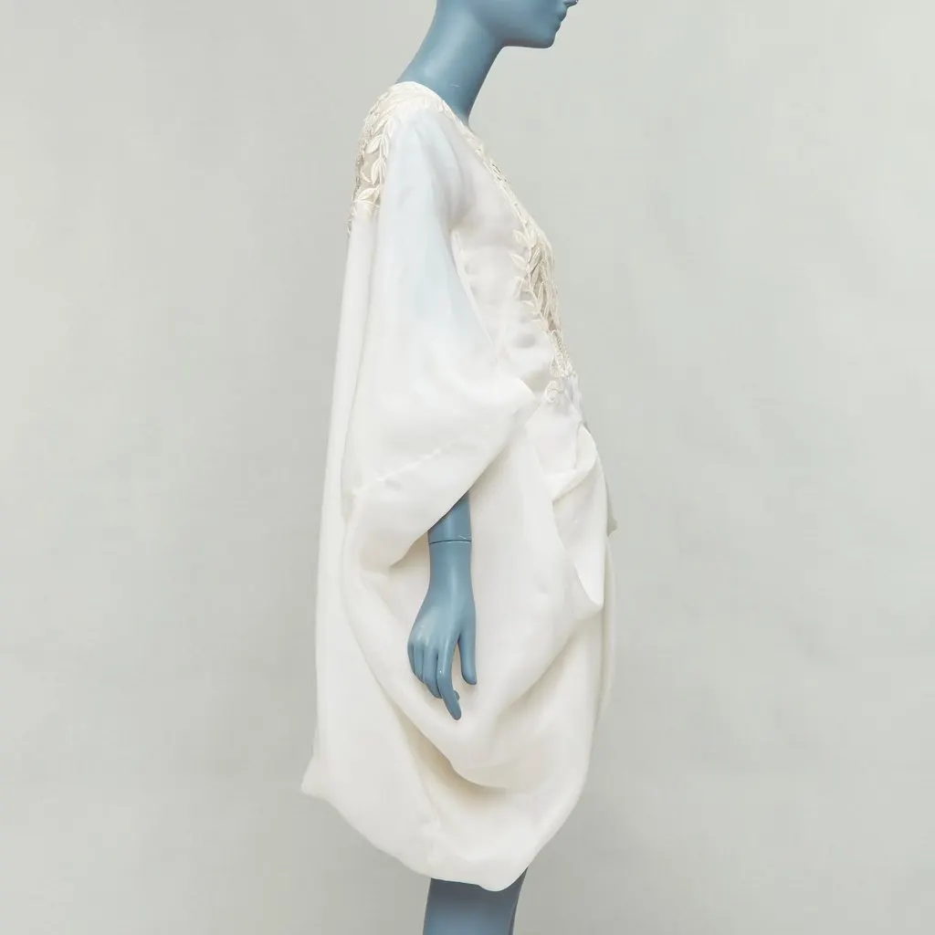 Alexander McQueen Ecru Silk Dress Beige Silk Very good - Model View