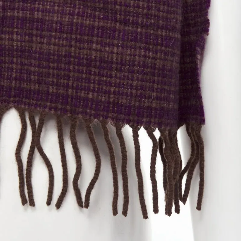 Max Mara Tassel Fringe Scarf Purple Cashmere Never worn - Back View