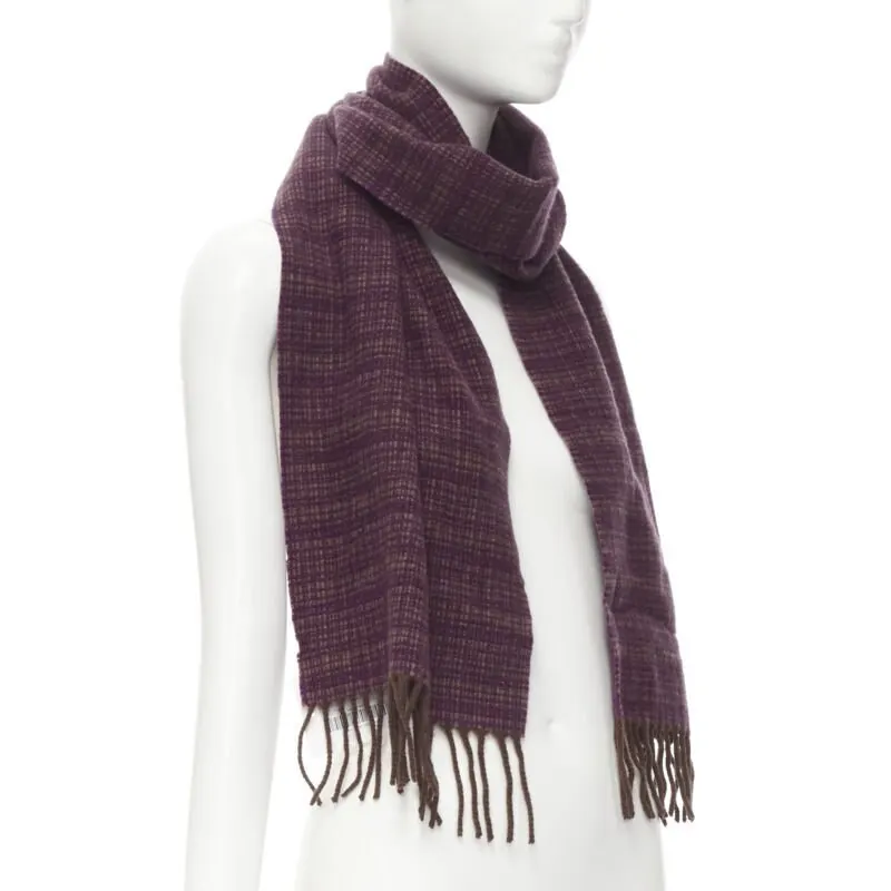 Max Mara Tassel Fringe Scarf Purple Cashmere Never worn - Inside View