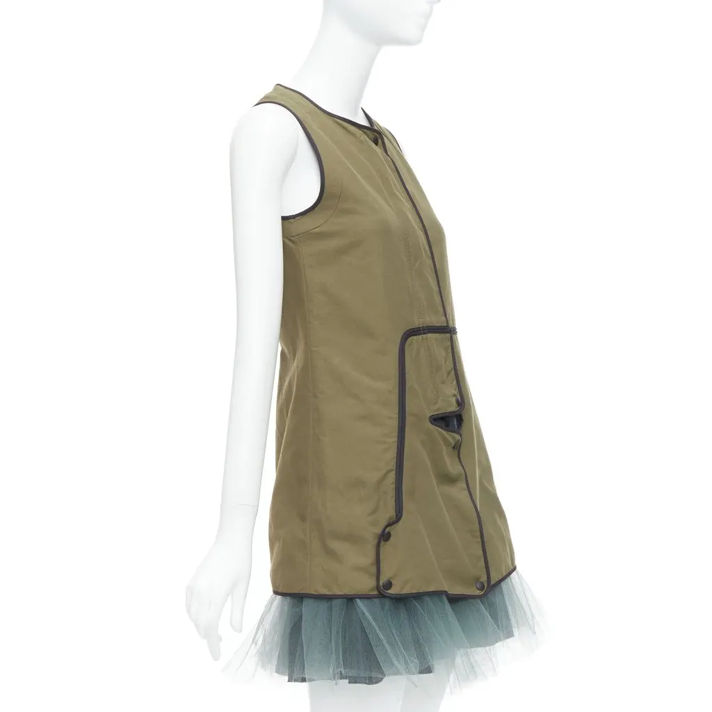 Marni Utility Vest Dress Khaki Polyamide Very good - Inside View