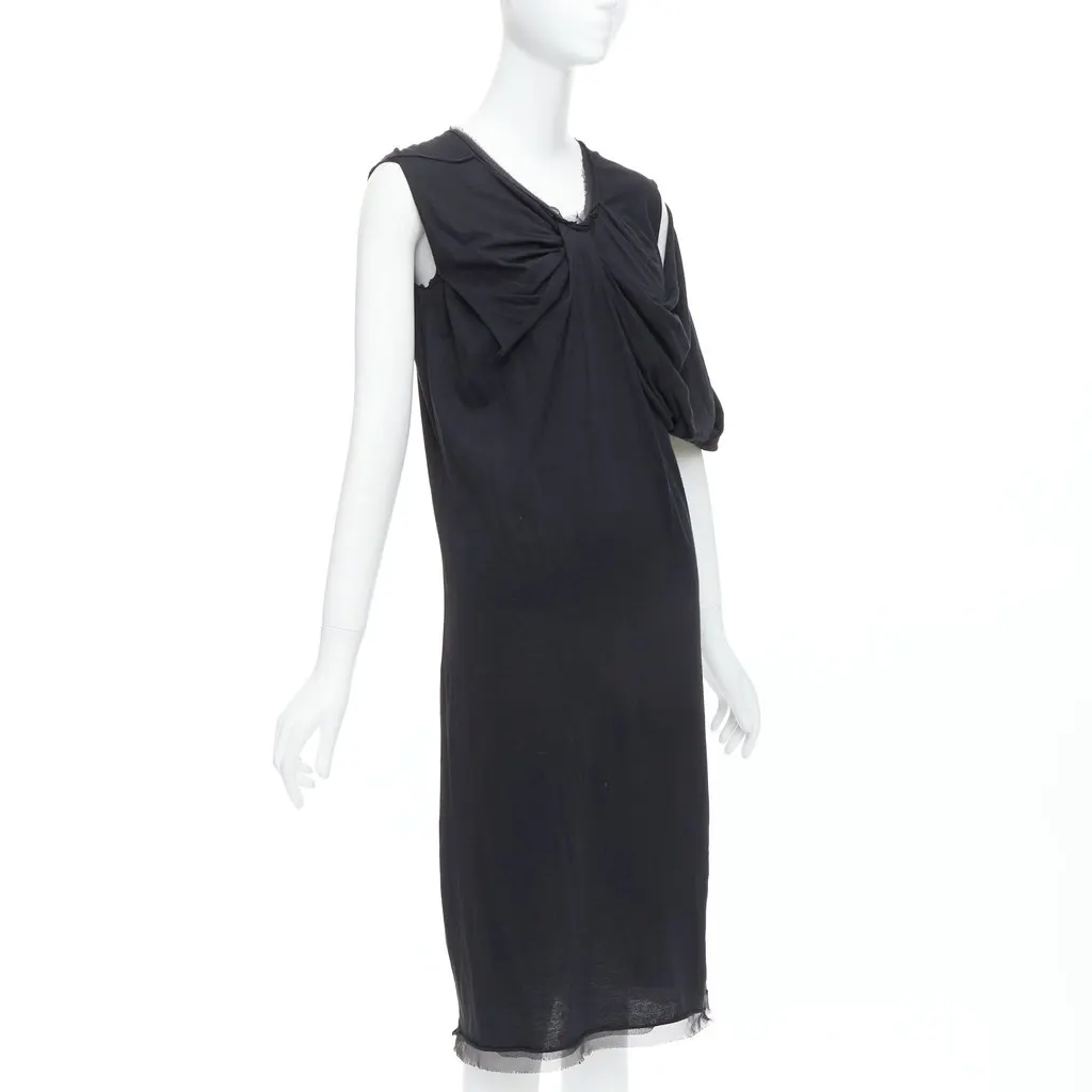 Lanvin Asymmetric Midi Dress Black Cotton Fair - Inside View