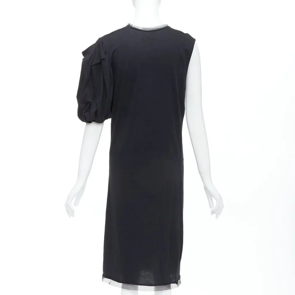 Lanvin Asymmetric Midi Dress Black Cotton Fair - Box View